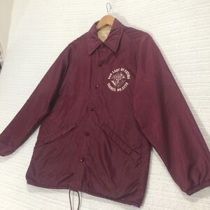 King Louie Vintage Coach Jacket Knights‎ of Columbus Maroon Snap Front M